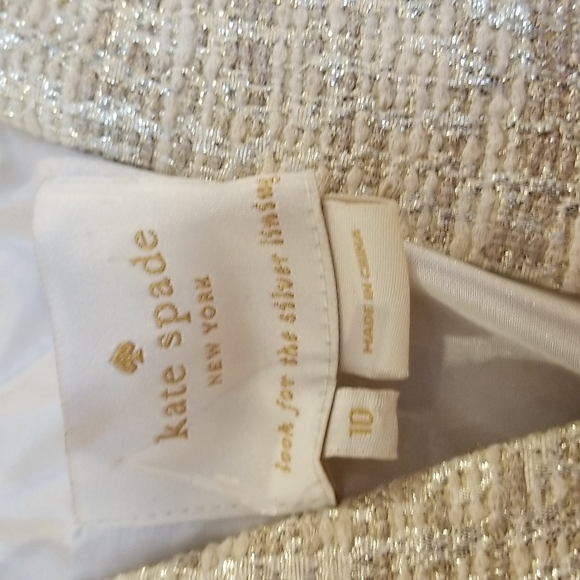 Kate spade shift dress mettallic tweed fabric  little stain in front - Picture 3 of 4